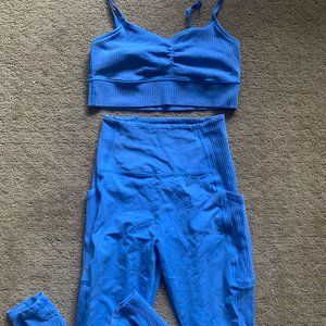 Aerie OG Ribbed Leggings and Bra Set